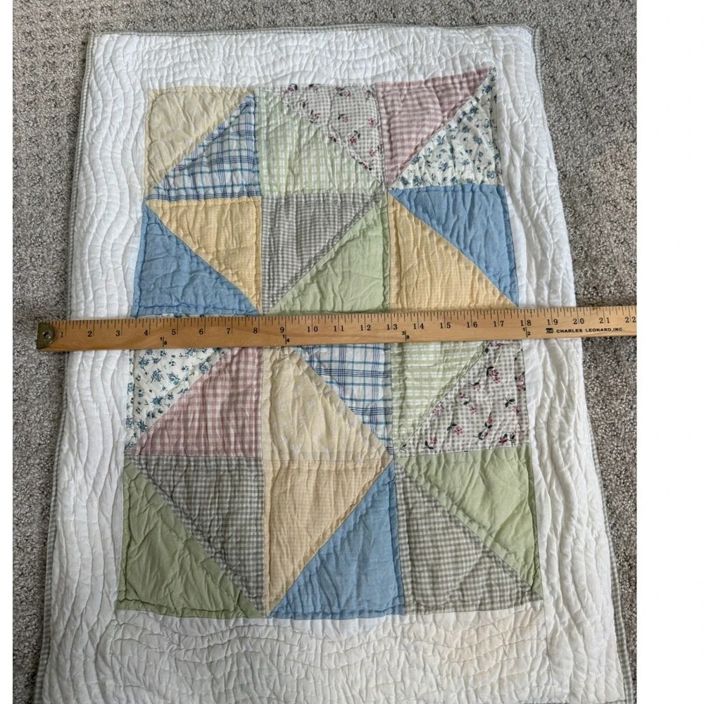 Pottery Barn (1) Standard Pillow Sham Quilted Patchwork Cotton Envelope Farm